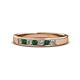 1 - Kathiryn 2.70 mm Emerald and Lab Grown Diamond 7 Stone Wedding Band 