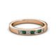 2 - Kathiryn 2.70 mm Emerald and Lab Grown Diamond 7 Stone Wedding Band 