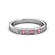 2 - Kathiryn 2.70 mm Pink Tourmaline and Lab Grown Diamond 7 Stone Wedding Band 