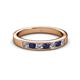 2 - Kathiryn 3.00 mm Blue Sapphire and Lab Grown Diamond 7 Stone Wedding Band 