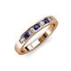 3 - Kathiryn 3.00 mm Blue Sapphire and Lab Grown Diamond 7 Stone Wedding Band 