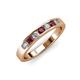 3 - Kathiryn 3.00 mm Ruby and Lab Grown Diamond 7 Stone Wedding Band 