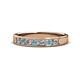 1 - Kathiryn 3.00 mm Aquamarine and Lab Grown Diamond 7 Stone Wedding Band 