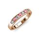 3 - Kathiryn 3.00 mm Pink Tourmaline and Lab Grown Diamond 7 Stone Wedding Band 