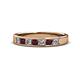 1 - Kathiryn 3.00 mm Red Garnet and Lab Grown Diamond 7 Stone Wedding Band 