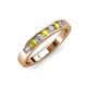 3 - Kathiryn 3.00 mm Yellow Diamond and White Lab Grown Diamond 7 Stone Wedding Band 