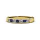 1 - Kathiryn 3.00 mm Blue Sapphire and Lab Grown Diamond 7 Stone Wedding Band 