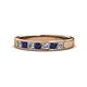 1 - Kathiryn 3.00 mm Blue Sapphire and Lab Grown Diamond 7 Stone Wedding Band 