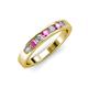 3 - Kathiryn 3.00 mm Pink Sapphire and Lab Grown Diamond 7 Stone Wedding Band 