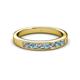 2 - Kathiryn 3.00 mm Aquamarine and Lab Grown Diamond 7 Stone Wedding Band 