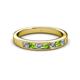 2 - Kathiryn 3.00 mm Peridot and Lab Grown Diamond 7 Stone Wedding Band 