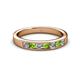 2 - Kathiryn 3.00 mm Peridot and Lab Grown Diamond 7 Stone Wedding Band 