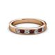 2 - Kathiryn 3.00 mm Red Garnet and Lab Grown Diamond 7 Stone Wedding Band 