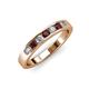 3 - Kathiryn 3.00 mm Red Garnet and Lab Grown Diamond 7 Stone Wedding Band 