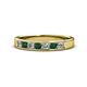 1 - Kathiryn 3.00 mm Emerald and Lab Grown Diamond 7 Stone Wedding Band 