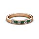 2 - Kathiryn 3.00 mm Emerald and Lab Grown Diamond 7 Stone Wedding Band 