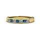 1 - Kathiryn 3.00 mm Blue Diamond and White Lab Grown Diamond 7 Stone Wedding Band 