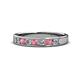 1 - Kathiryn 3.00 mm Pink Tourmaline and Lab Grown Diamond 7 Stone Wedding Band 