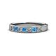 1 - Kathiryn 3.00 mm Blue Topaz and Lab Grown Diamond 7 Stone Wedding Band 