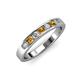 3 - Kathiryn 3.00 mm Citrine and Lab Grown Diamond 7 Stone Wedding Band 