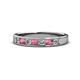 1 - Kathiryn 3.00 mm Rhodolite Garnet and Lab Grown Diamond 7 Stone Wedding Band 