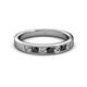 2 - Kathiryn 3.00 mm Black Diamond and White Lab Grown Diamond 7 Stone Wedding Band 