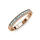 3 - Janice 2.00 mm Aquamarine and Lab Grown Diamond 13 Stone Wedding Band 