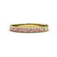 1 - Janice 2.00 mm Pink Tourmaline and Lab Grown Diamond 13 Stone Wedding Band 