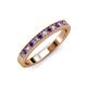 3 - Janice 2.00 mm Amethyst and Lab Grown Diamond 13 Stone Wedding Band 