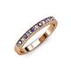 3 - Janice 2.00 mm Iolite and Lab Grown Diamond 13 Stone Wedding Band 