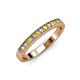 3 - Janice 2.00 mm Yellow Sapphire and Lab Grown Diamond 13 Stone Wedding Band 