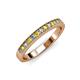 3 - Janice 2.00 mm Yellow and White Lab Grown Diamond 13 Stone Wedding Band 