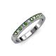 3 - Janice 2.00 mm Green Garnet and Lab Grown Diamond 13 Stone Wedding Band 