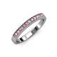 3 - Janice 2.00 mm Pink Tourmaline and Lab Grown Diamond 13 Stone Wedding Band 