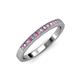 3 - Janice 1.70 mm Pink Sapphire and Lab Grown Diamond 13 Stone Wedding Band 