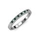 3 - Janice 1.70 mm Emerald and Lab Grown Diamond 13 Stone Wedding Band 