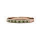1 - Janice 1.70 mm Green Garnet and Lab Grown Diamond 13 Stone Wedding Band 