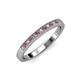 3 - Janice 1.70 mm Rhodolite Garnet and Lab Grown Diamond 13 Stone Wedding Band 