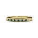 1 - Janice 1.70 mm Emerald and Lab Grown Diamond 13 Stone Wedding Band 