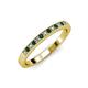 3 - Janice 1.70 mm Emerald and Lab Grown Diamond 13 Stone Wedding Band 