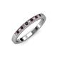 3 - Janice 1.70 mm Red Garnet and Lab Grown Diamond 13 Stone Wedding Band 