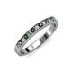 3 - Janice 2.00 mm Lab Created Alexandrite and Diamond 13 Stone Wedding Band 