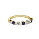 2 - Keva 3.00 mm Blue Sapphire and Lab Grown Diamond 5 Stone Wedding Band 