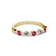 2 - Keva 3.00 mm Ruby and Lab Grown Diamond 5 Stone Wedding Band 