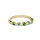 2 - Keva 3.00 mm Green Garnet and Lab Grown Diamond 5 Stone Wedding Band 