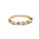 2 - Keva 3.00 mm Pink Tourmaline and Lab Grown Diamond 5 Stone Wedding Band 