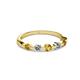 2 - Keva 3.00 mm Citrine and Lab Grown Diamond 5 Stone Wedding Band 