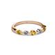 2 - Keva 3.00 mm Citrine and Lab Grown Diamond 5 Stone Wedding Band 