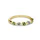 2 - Keva 3.00 mm Peridot and Lab Grown Diamond 5 Stone Wedding Band 