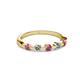 2 - Keva 3.00 mm Rhodolite Garnet and Lab Grown Diamond 5 Stone Wedding Band 